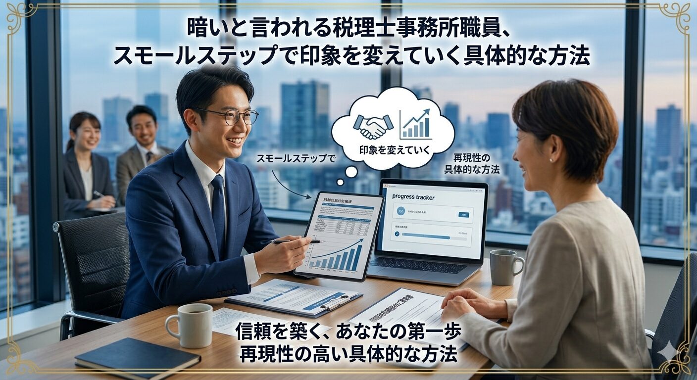 暗いと言われる税理士事務所職員、スモールステップで印象を変えていく具体的な方法