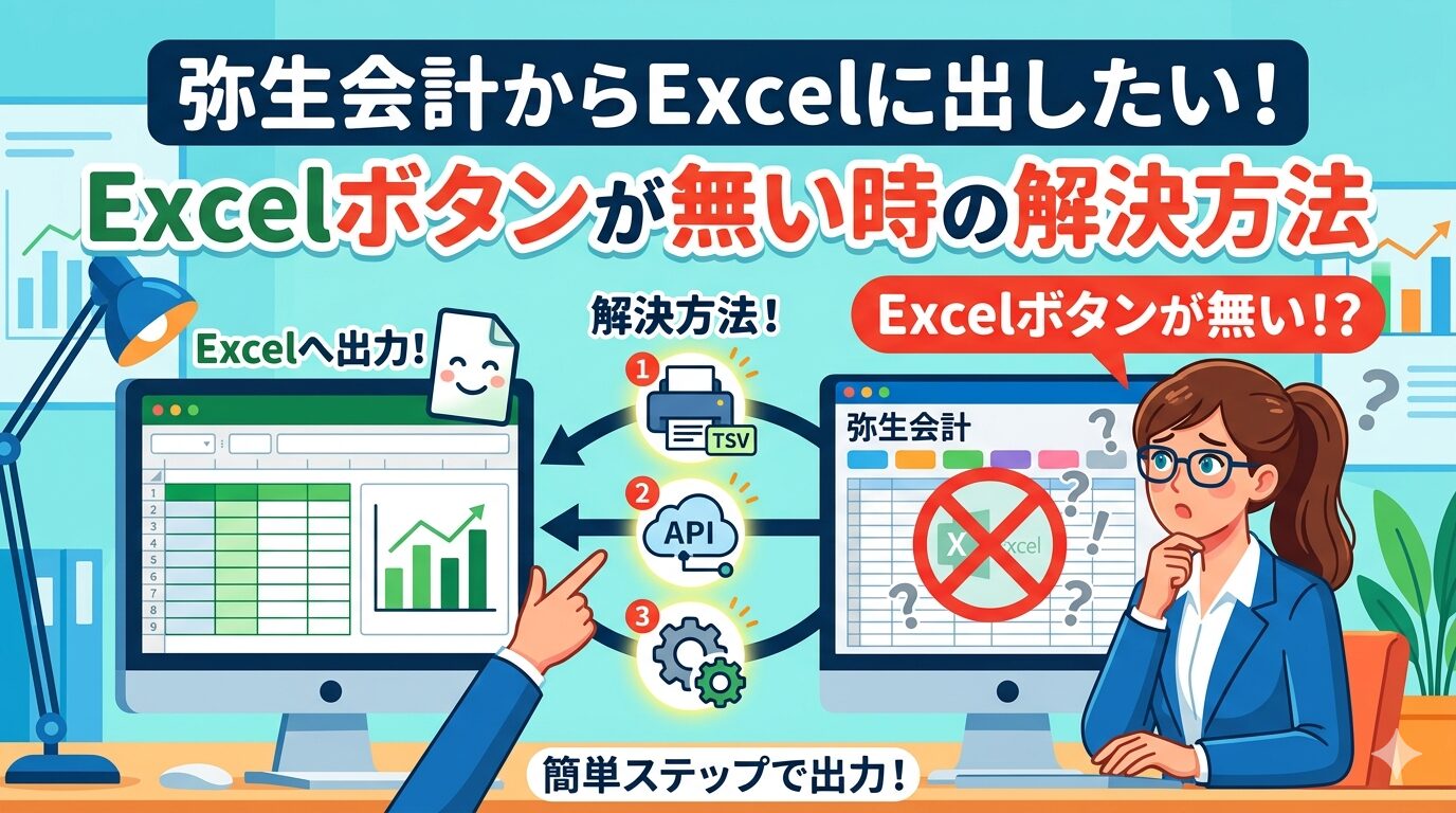 弥生会計からExcelに出したい！でもExcelボタンが無い時の解決方法