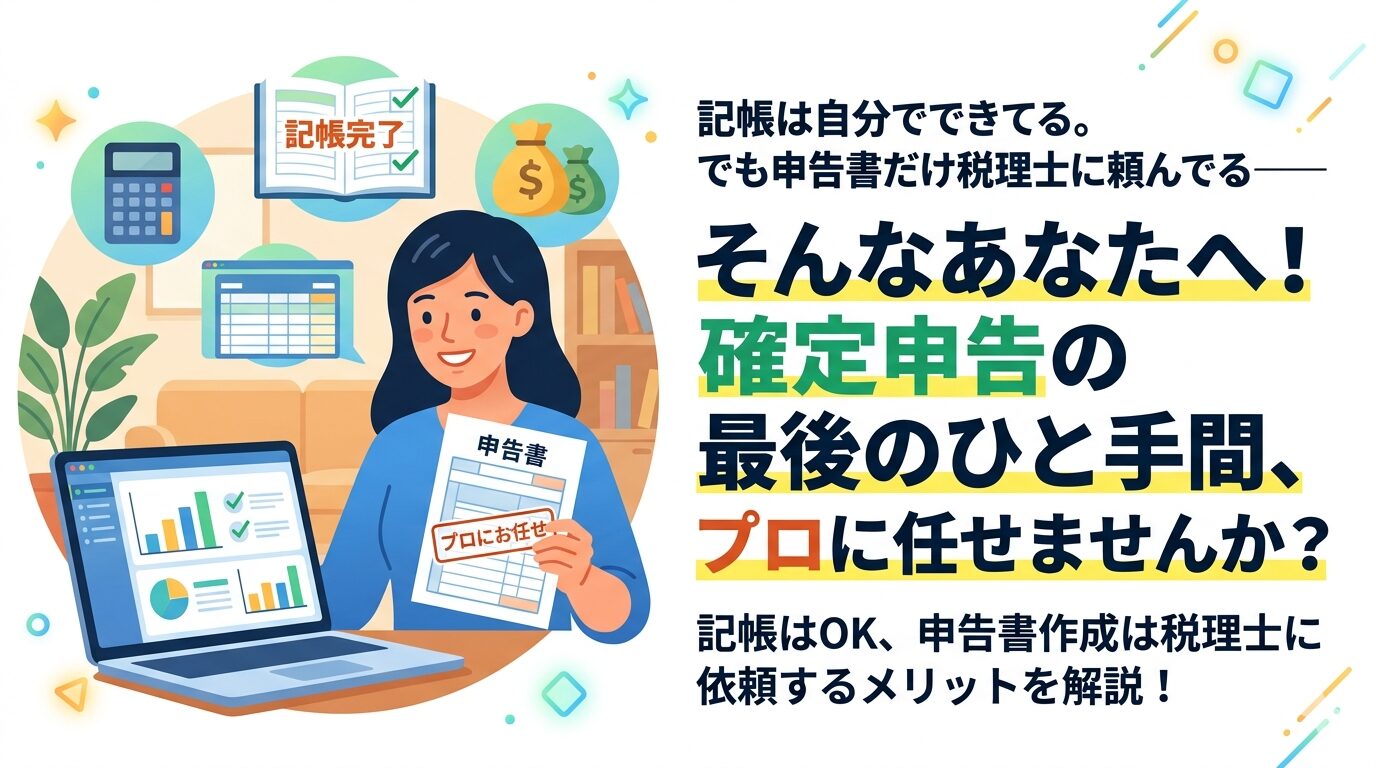 記帳は自分でできてる。でも申告書だけ税理士に頼んでる——そんなあなたへ