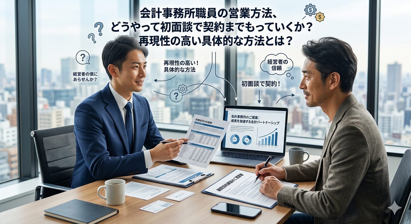 会計事務所職員の営業方法、どうやって初面談で契約までもっていくか？再現性の高い具体的な方法とは？