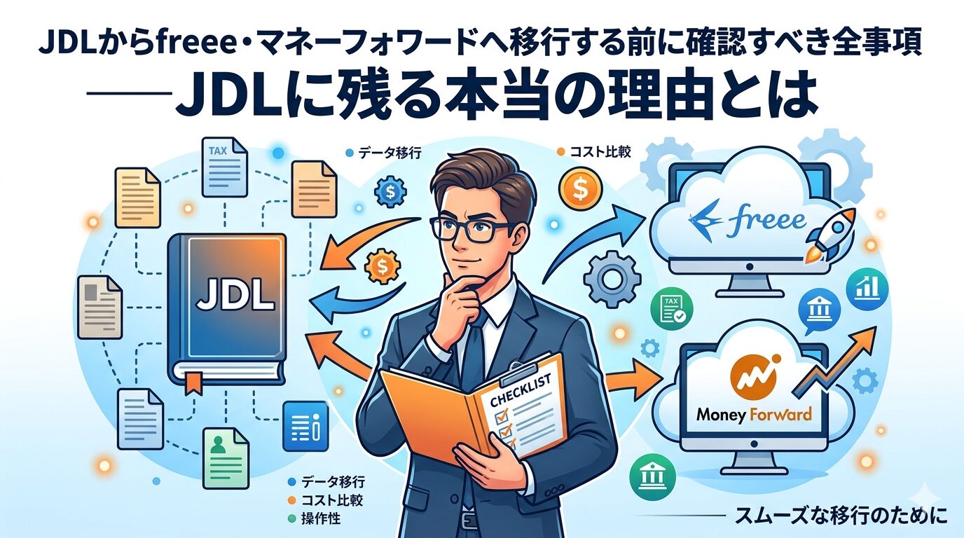 JDLからfreee・マネーフォワードへ移行する前に確認すべき全事項——JDLに残る本当の理由とは