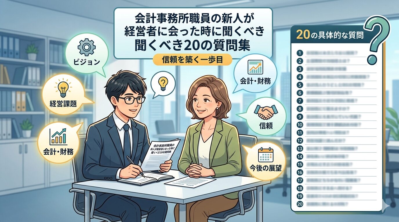 会計事務所職員の新人が経営者に会った時に聞くべき20の質問集